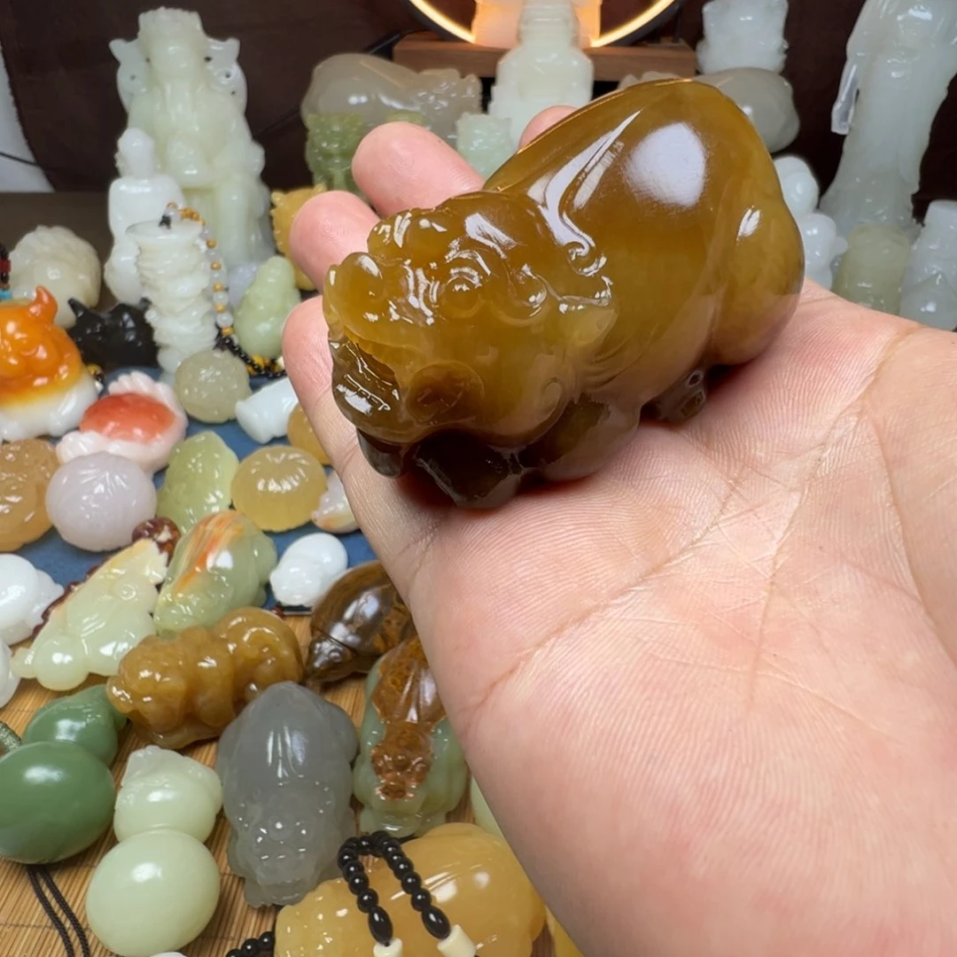 石材永**进手工雕刻貔貅手把