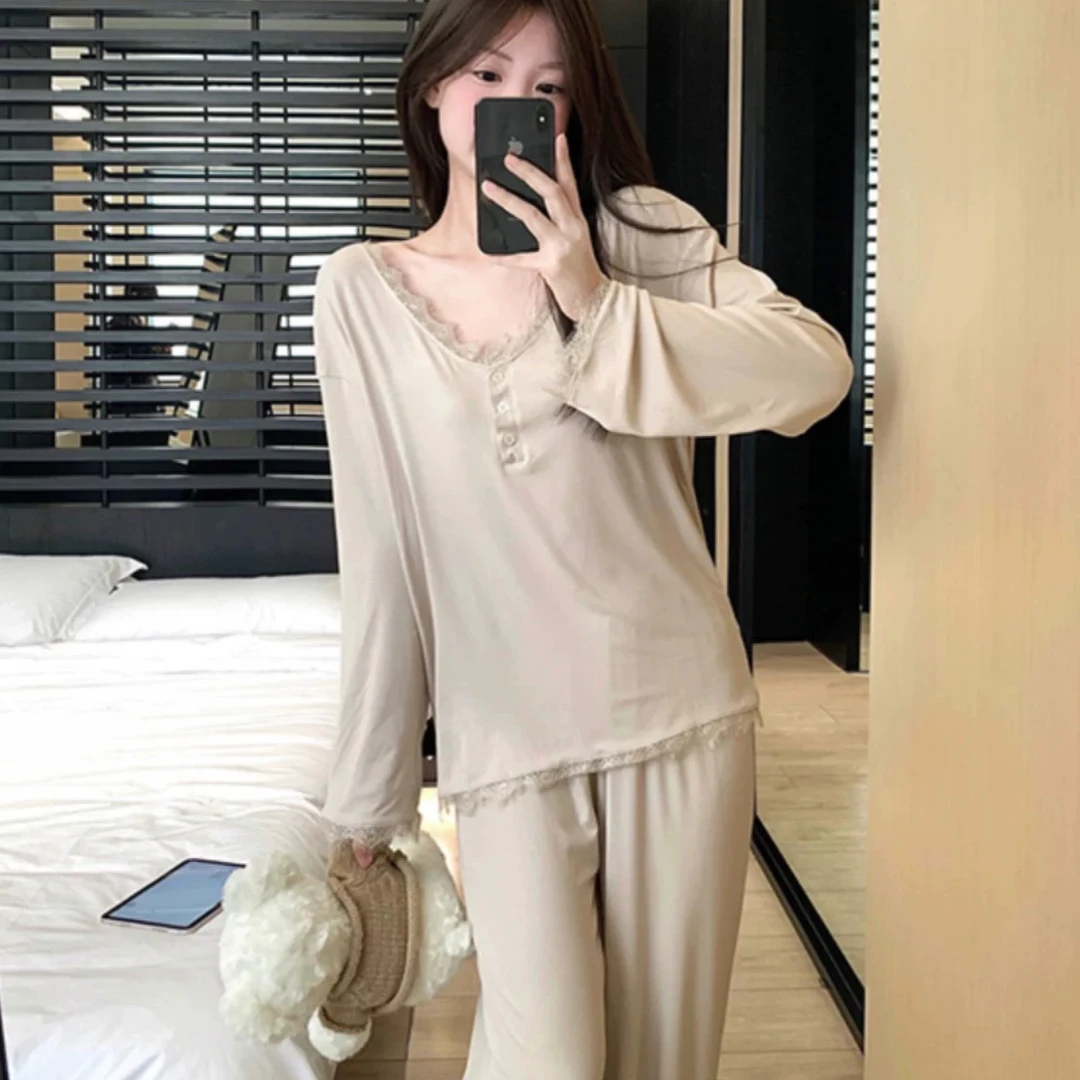 2039加肥加大260斤可穿睡衣圆领长袖家居服