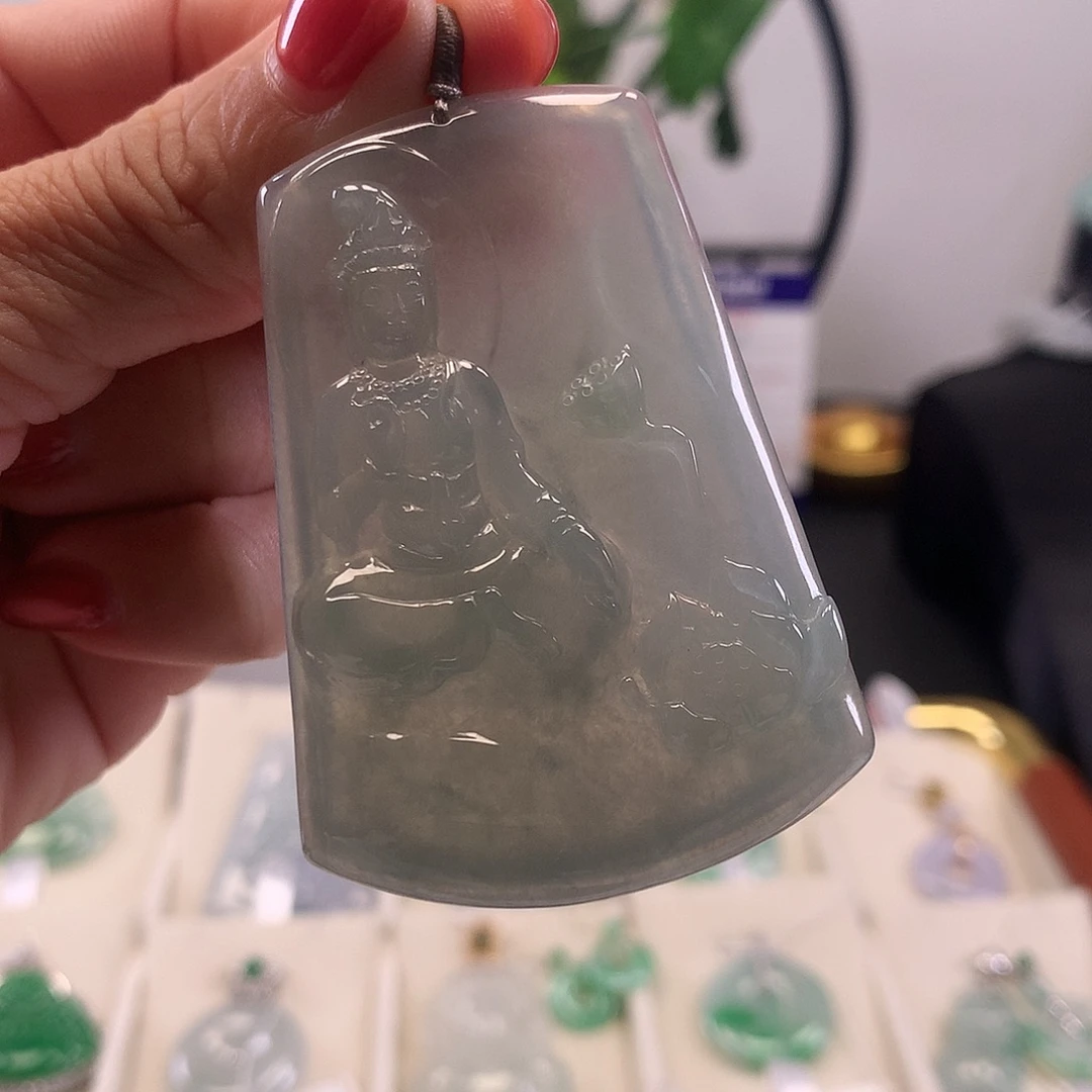 翡翠未镶嵌颈饰天然翡翠A货挂件