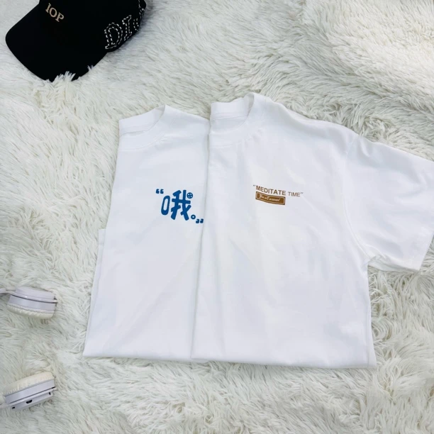 两件装中大童610纯棉白T哦ME白色短袖