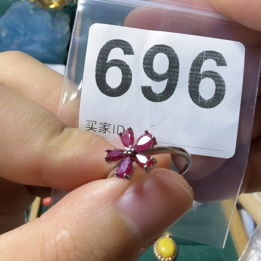 声***师戒指银S925镶嵌红宝石