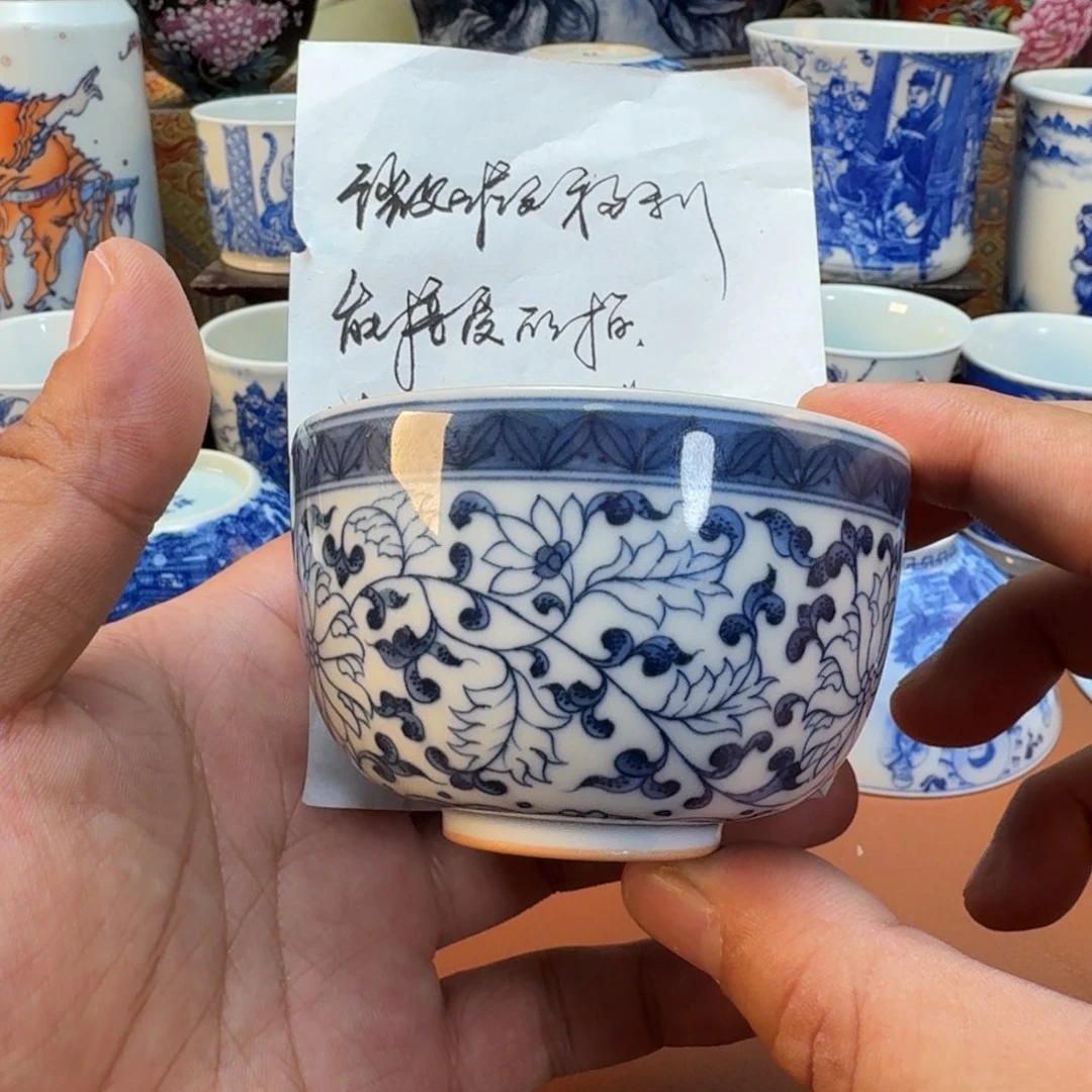 陶杯子景德镇全手工手绘陶瓷
