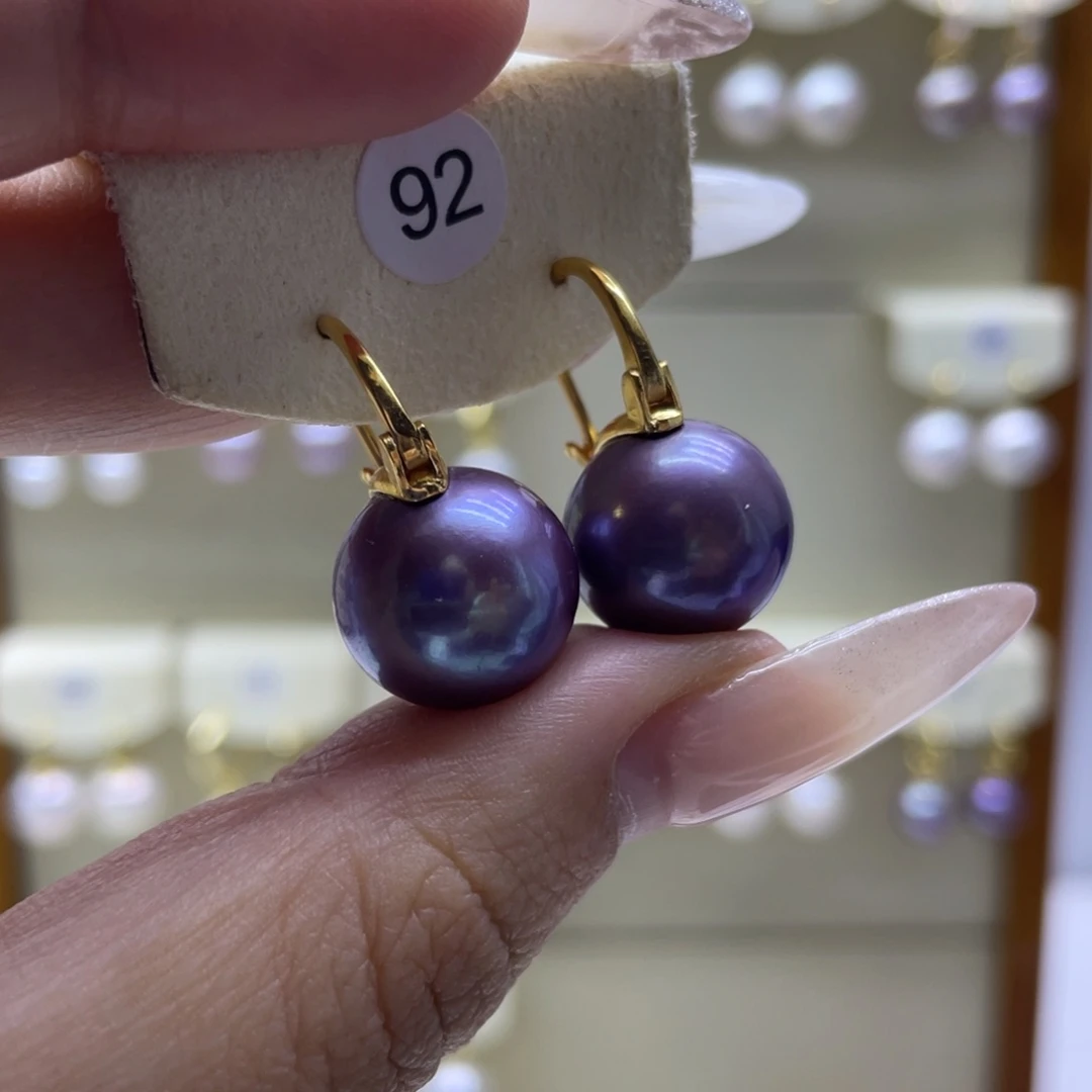 淡水珍珠耳饰银S925镶嵌