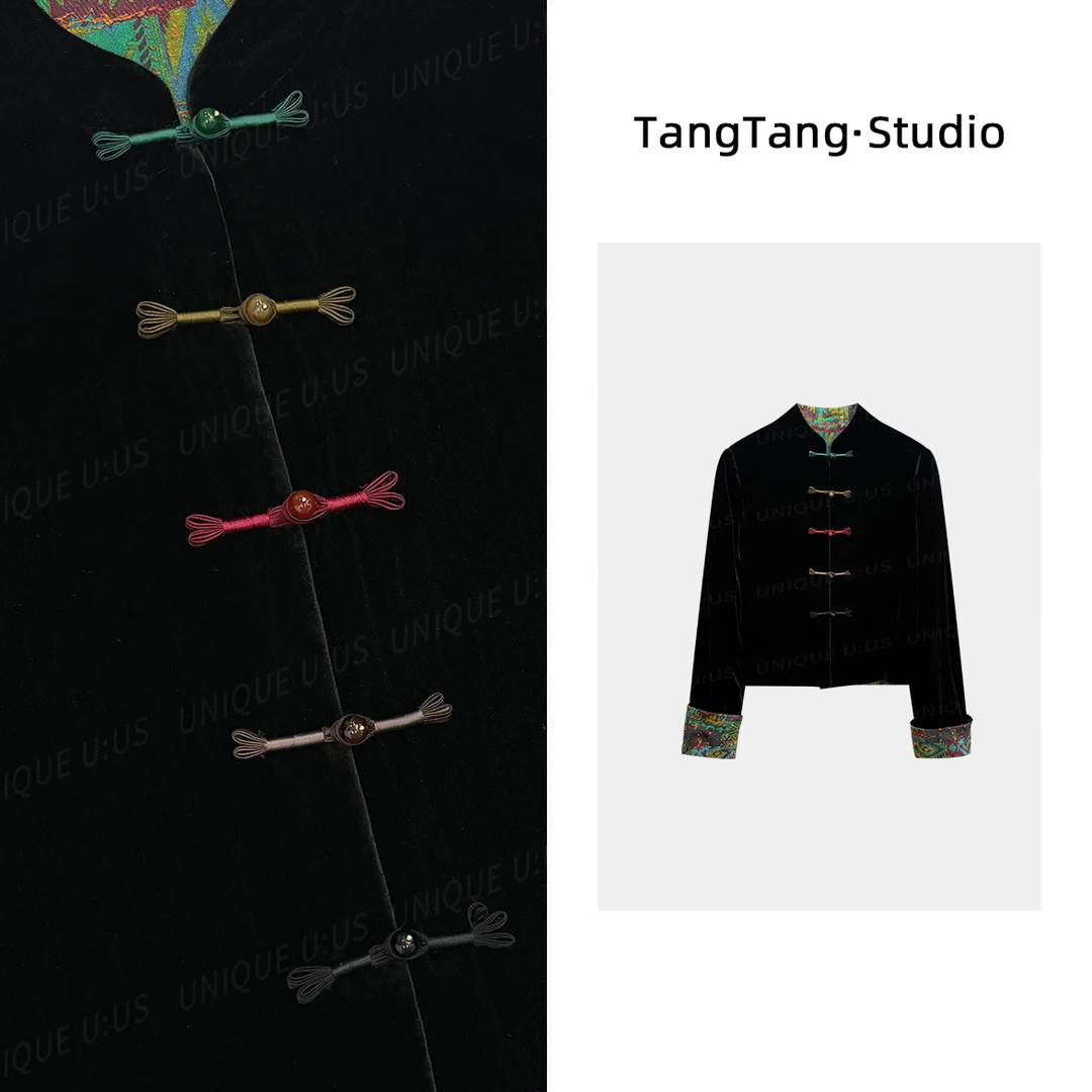 【TangTang·Studio】彩扣丝绒外套高级气质显瘦女装上衣-256395-1