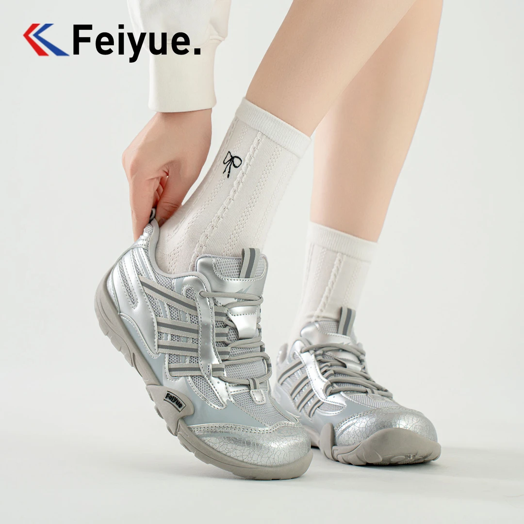 feiyue/飞跃厚底秋冬季平底网面德训鞋百搭运动户外女鞋低帮运动