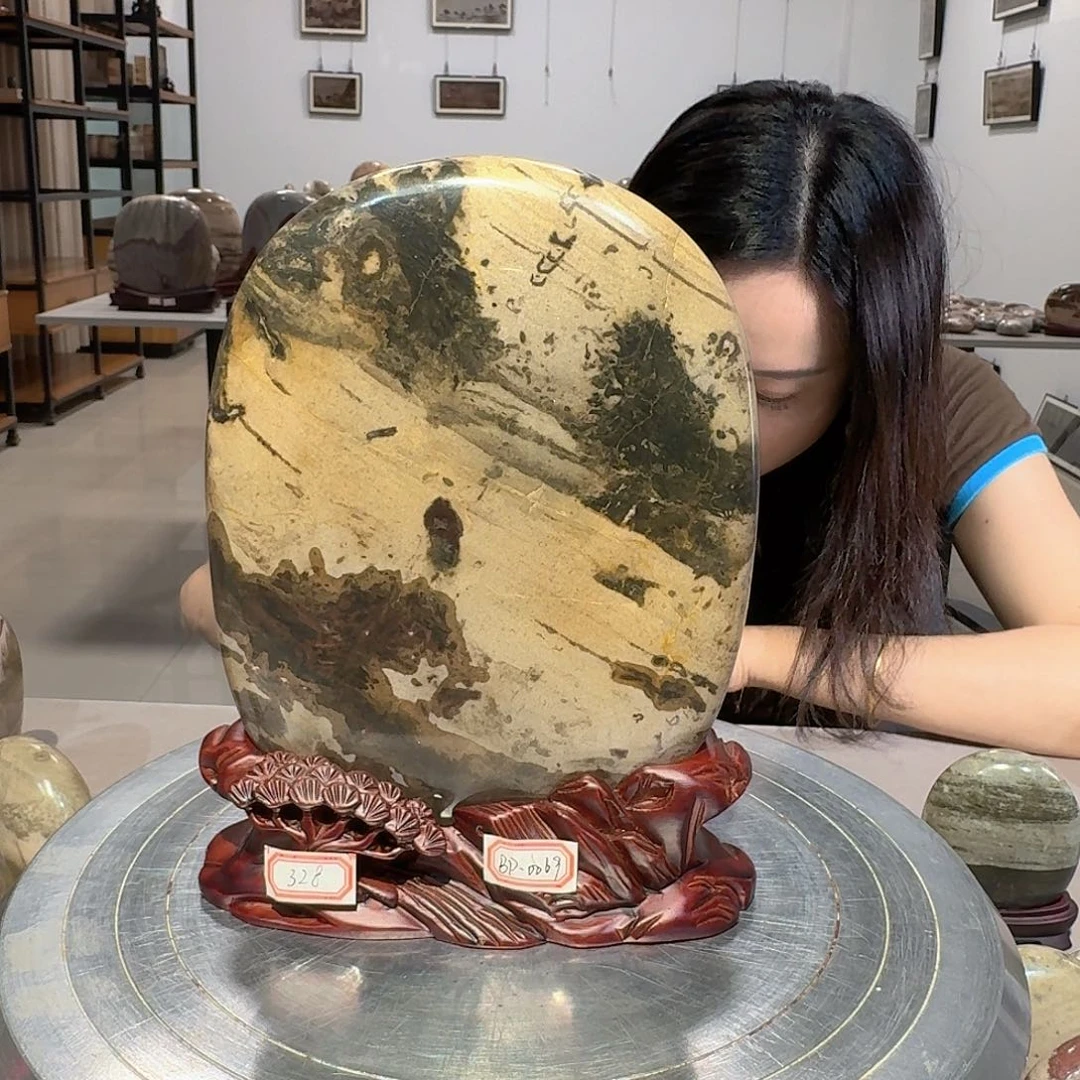 15×21×3 长江画面石摆件