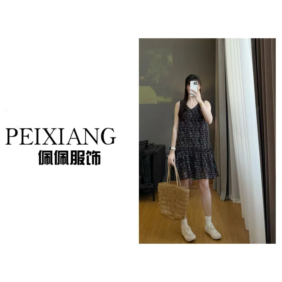 佩佩WA 【无袖碎花连衣裙】连衣裙 V8462 6076097夏季显瘦气质法式