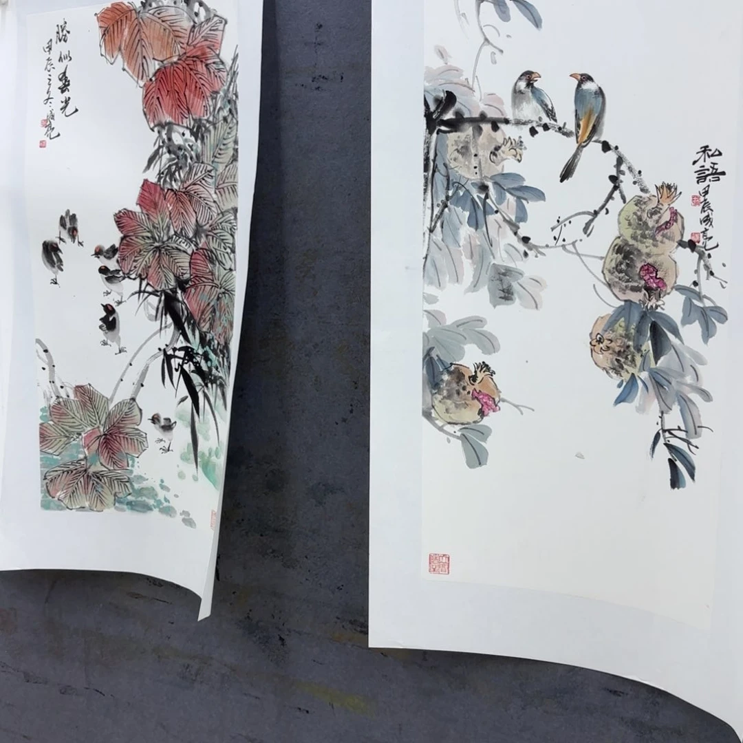 国画展***家路成亮两张童