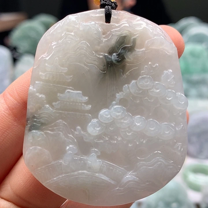 翡翠未镶嵌颈饰山水福利