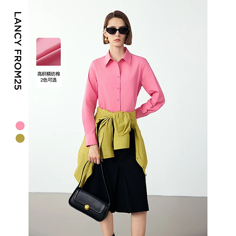 【丽公主】朗姿纯棉高级感气质休闲衬衫长袖法式8WBL715