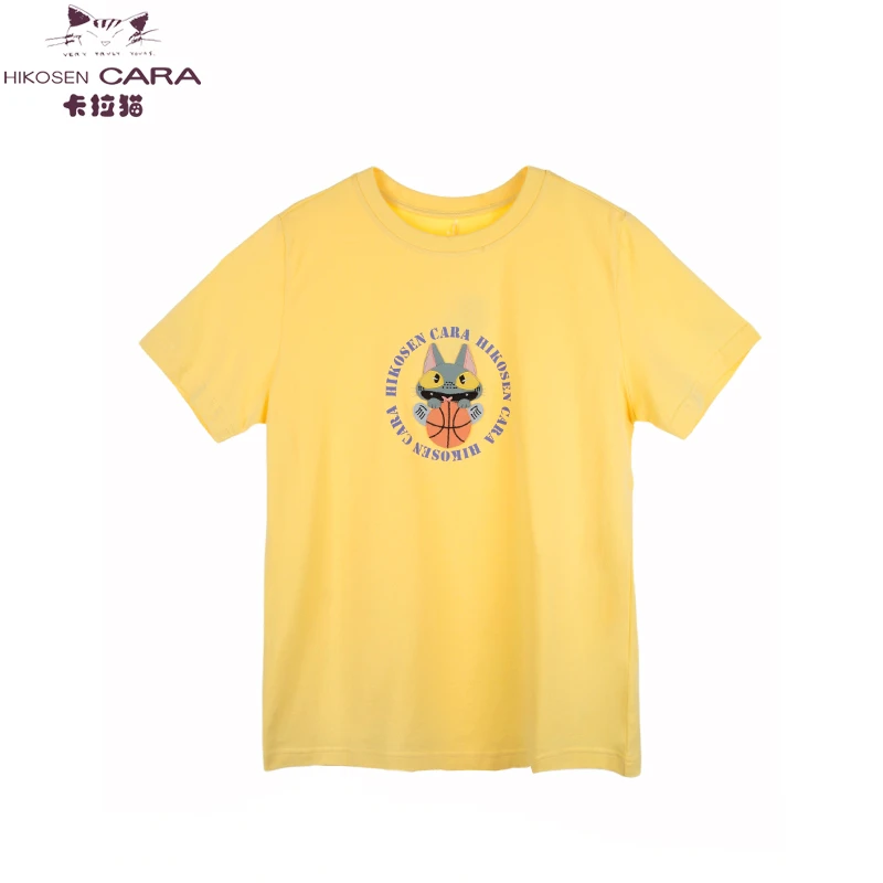 HIKOSEN CARA卡拉猫篮球猫猫短袖T恤日本潮牌圆领棉制宽松女上衣