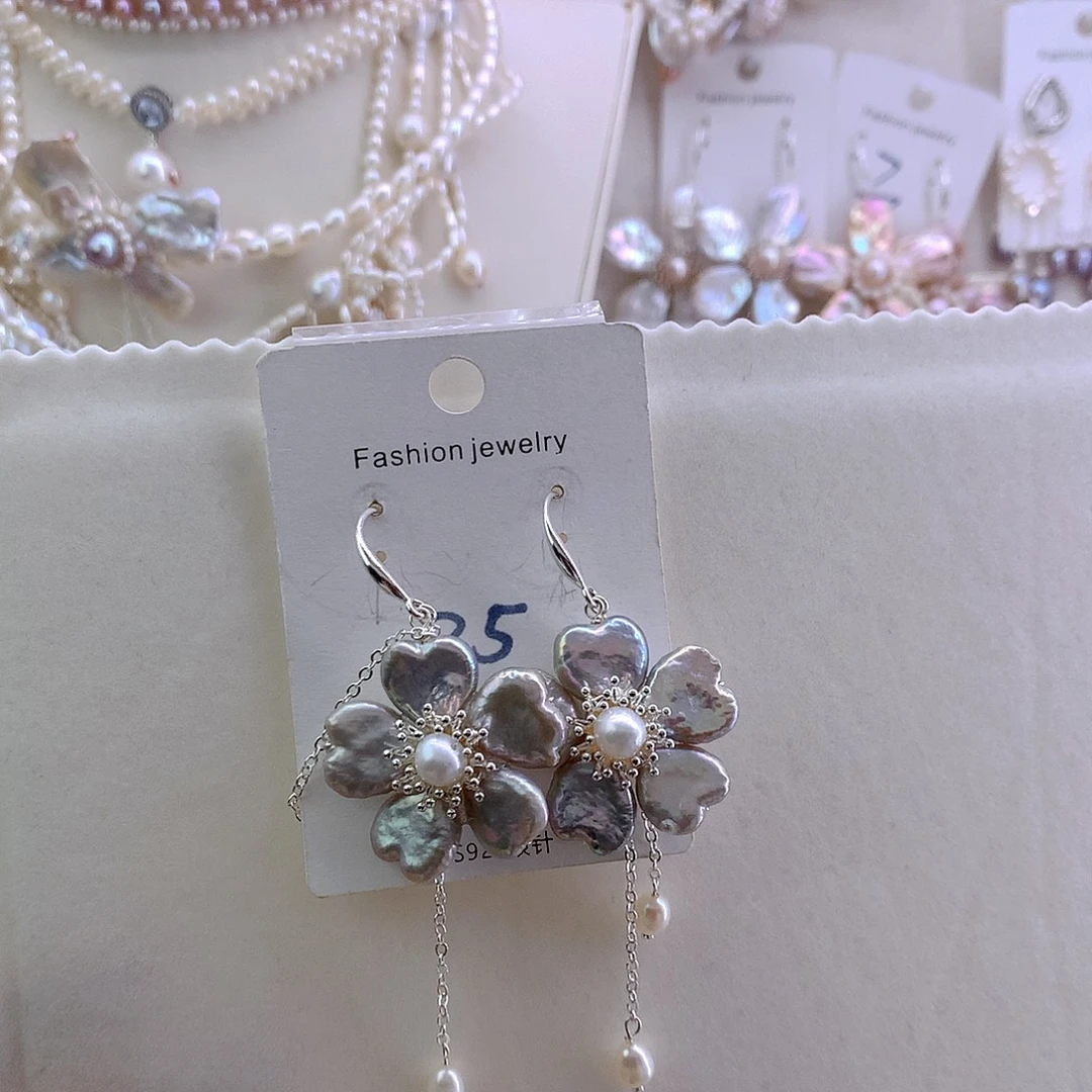 未镶嵌淡水珍珠耳环