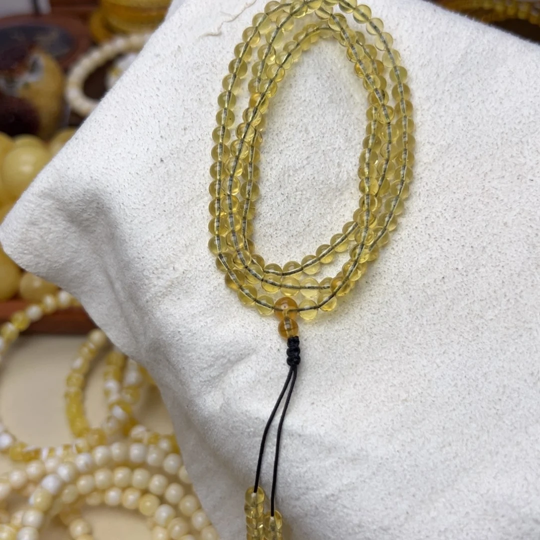 未镶嵌琥珀裸石蓝珀项链