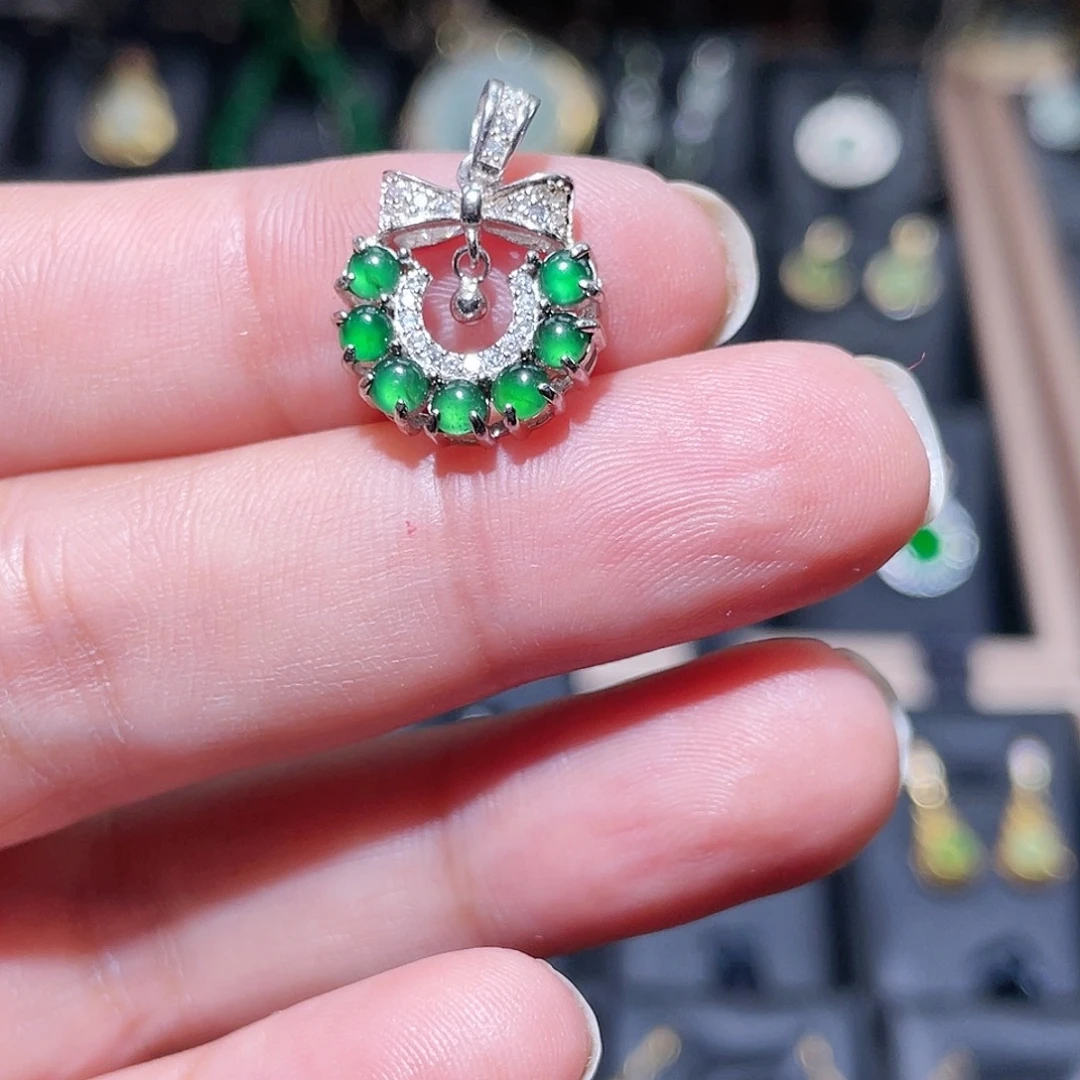 翡翠银S925镶嵌颈饰