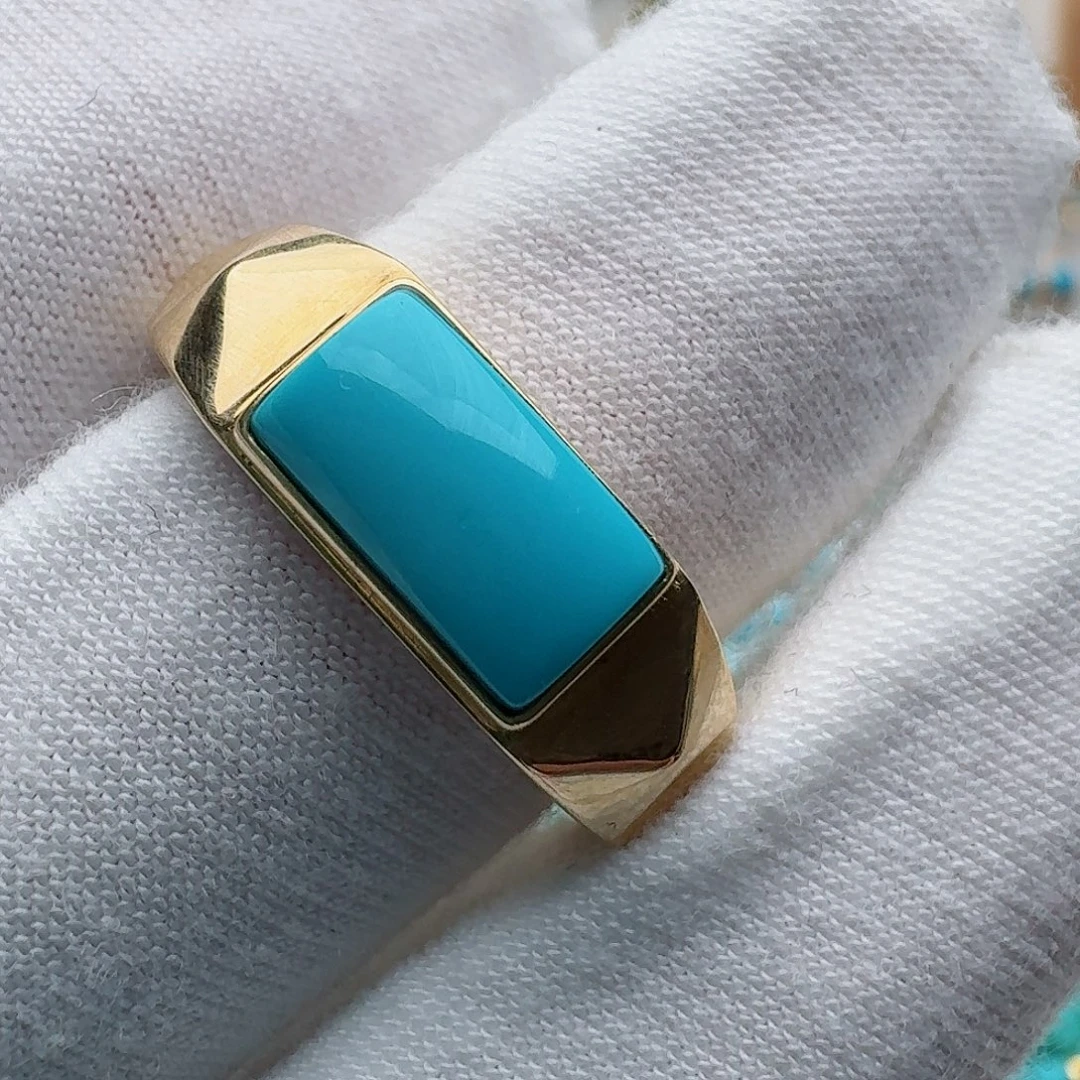 绿松石18K金镶嵌戒指