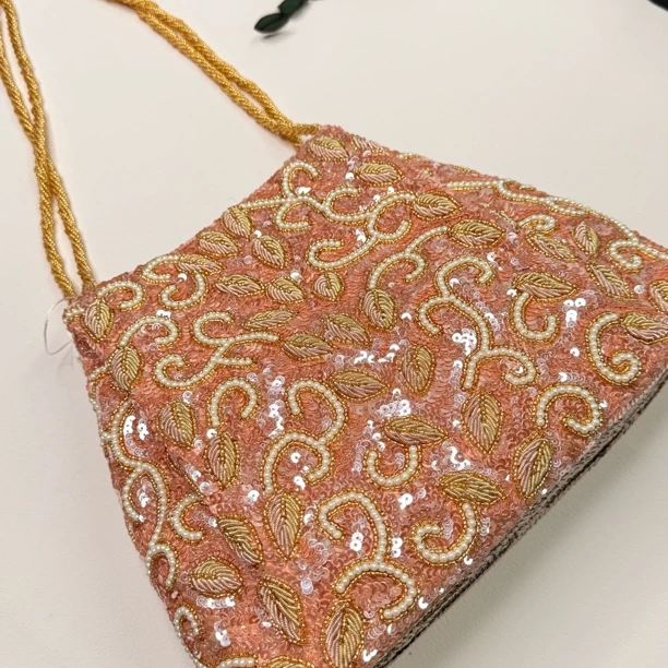 【六六中古】孤品复古亮片手提包th7949尺寸16*20*7