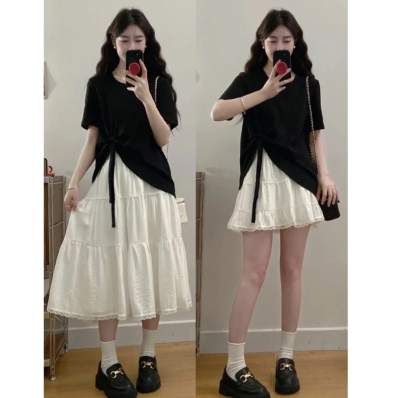 【8581】宽松显瘦短袖T恤女大码胖mm夏季2025新款爆款独特别致上衣