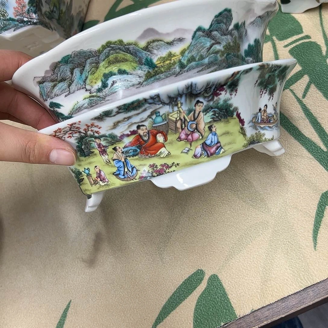 紫砂花盆404号瑕疵2个不平处理介意勿拍21/18/6cm