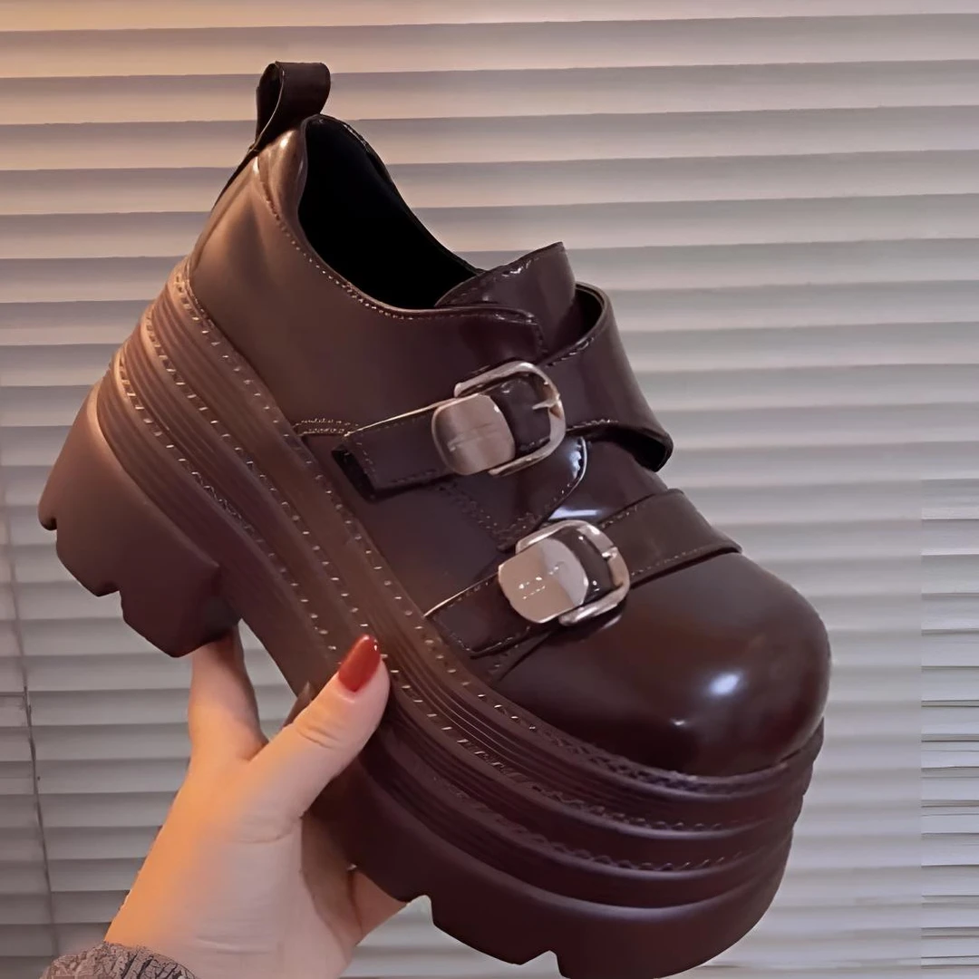 厚底乐福鞋女2025新款英伦风小个子增高甜酷辣妹厚底百搭jk单鞋女