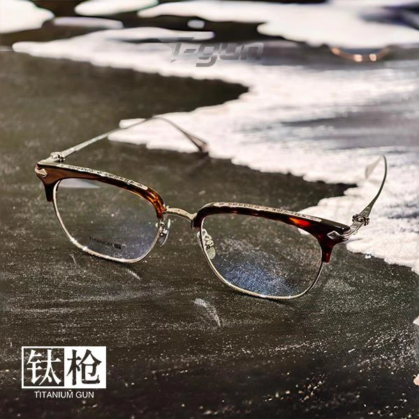 【纯钛重工系列】 薛之谦同款半框眼镜架罗他镜架复古可配近视镜片