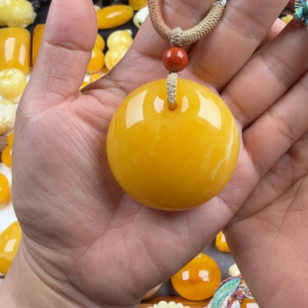 琥珀未镶嵌颈饰纯天然琥珀蜜蜡