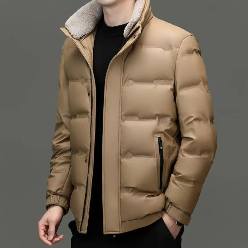 男士立领保暖拉链商务短款羽绒夹克