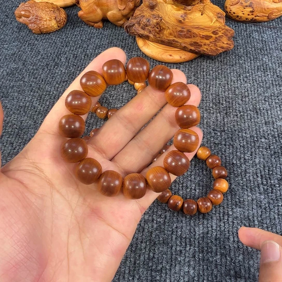 柏木太行崖柏崖窝黑油手工苹果珠13/14