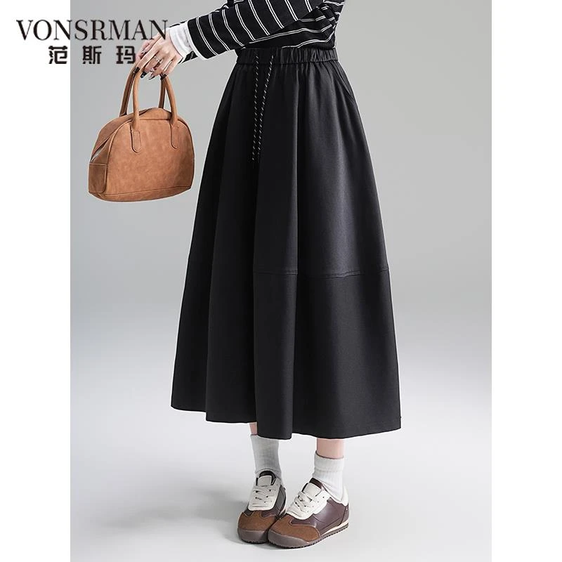 花苞裙大码梨形身材温柔风半身裙女2025高腰裙胖MM遮肚显瘦A字裙a