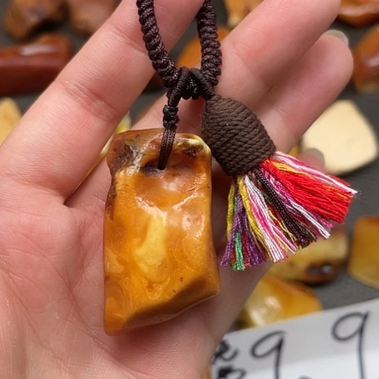 定制琥珀全皮花蜡手把间把玩