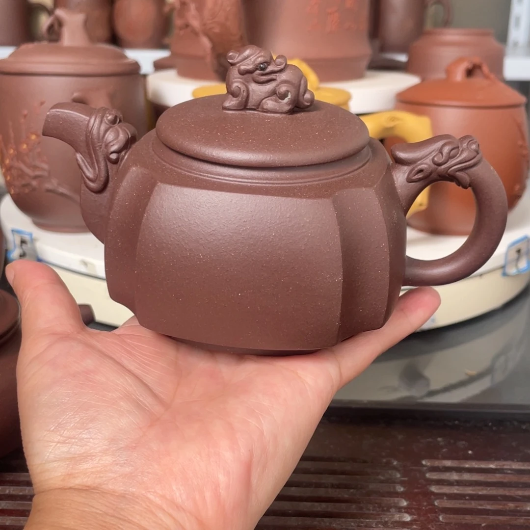 茶杯紫砂紫泥龙尊壶