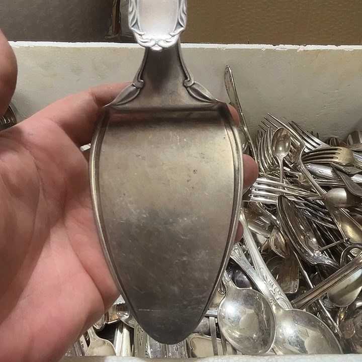 一***心贵金属欧洲中古老物件蛋糕铲