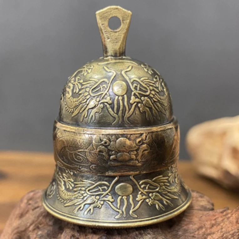 币风堂大清双龙一比一复刻黄铜硬币铃铛挂件