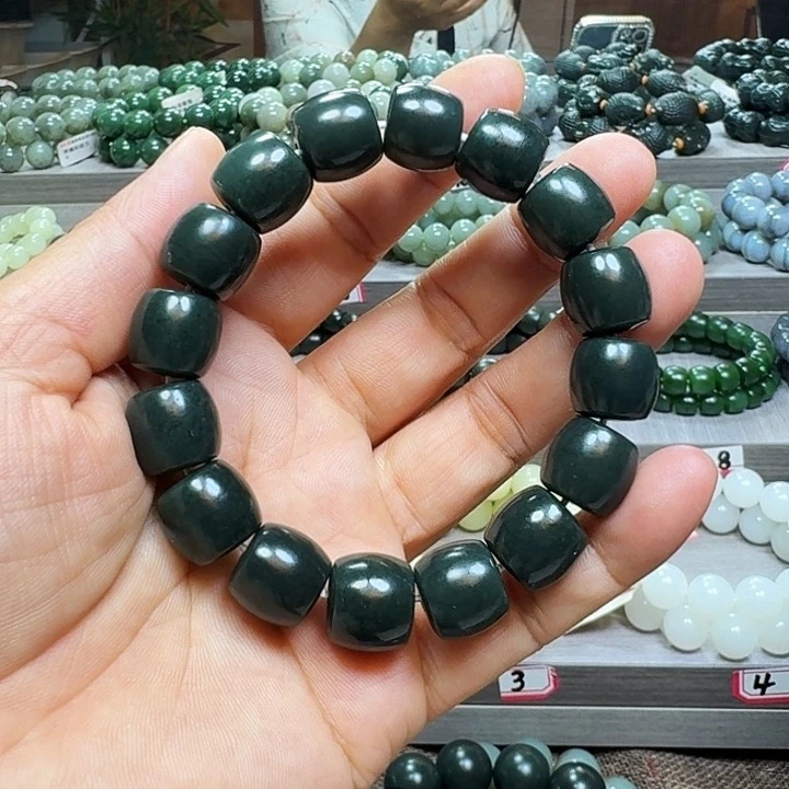 手链未镶嵌和田玉新疆沙枣青直切卡14