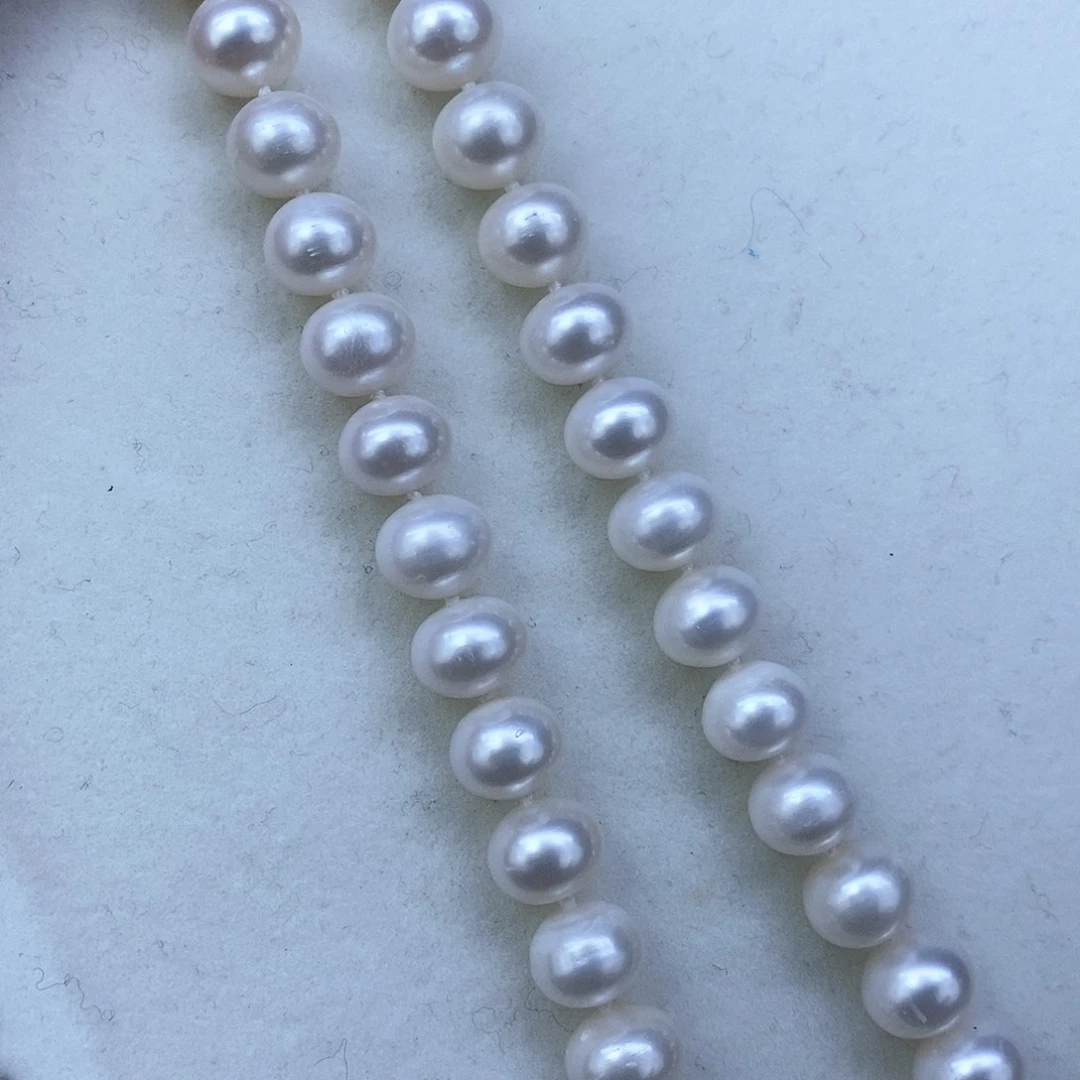 淡水珍珠颈饰银S925镶嵌➕10冷白