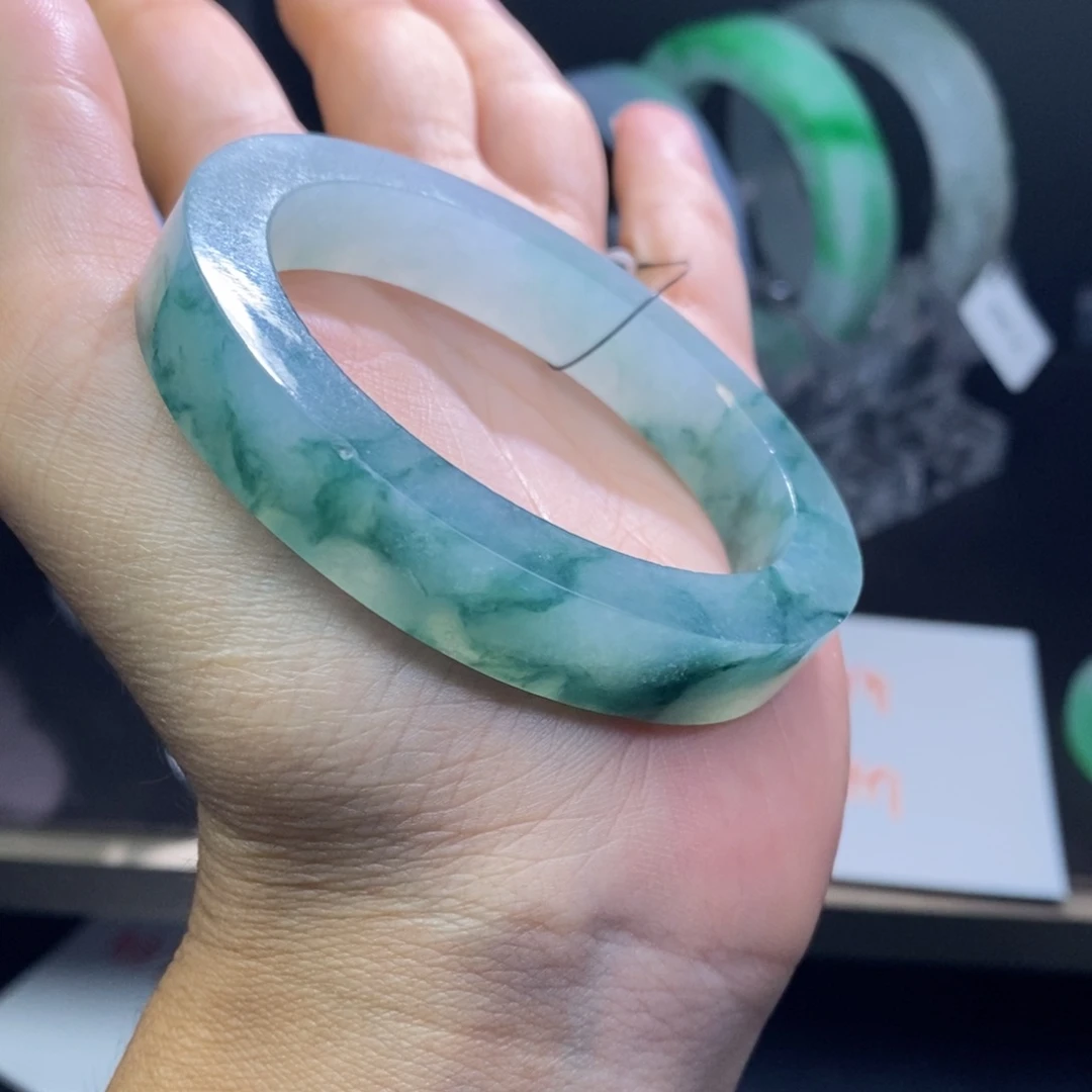 定制翡翠翡翠手镯未镶嵌蓝*