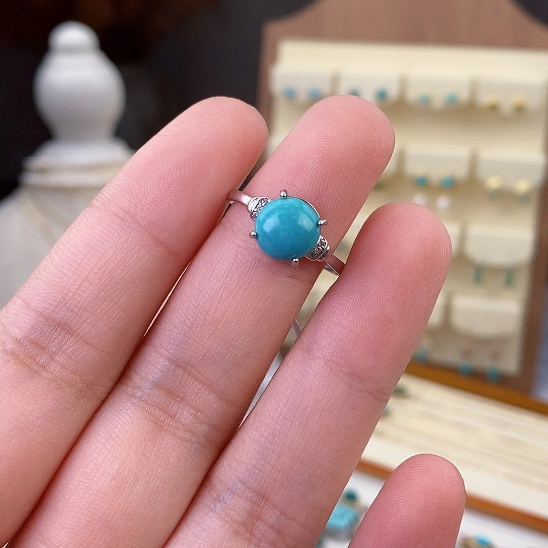 绿松石戒指银S925镶嵌