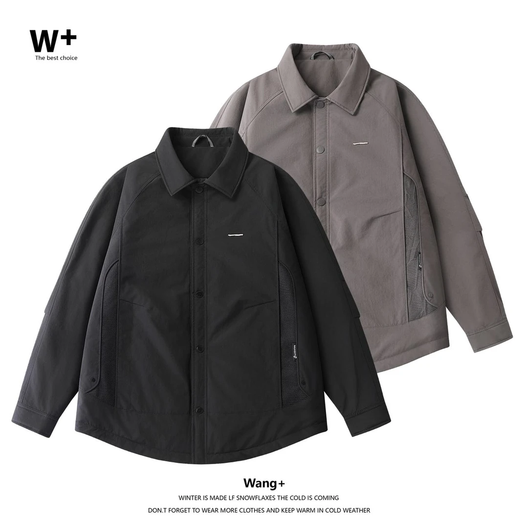 【Wang+】2025秋冬季男士防风翻领加厚棉衣外套保暖夹克棉服6236