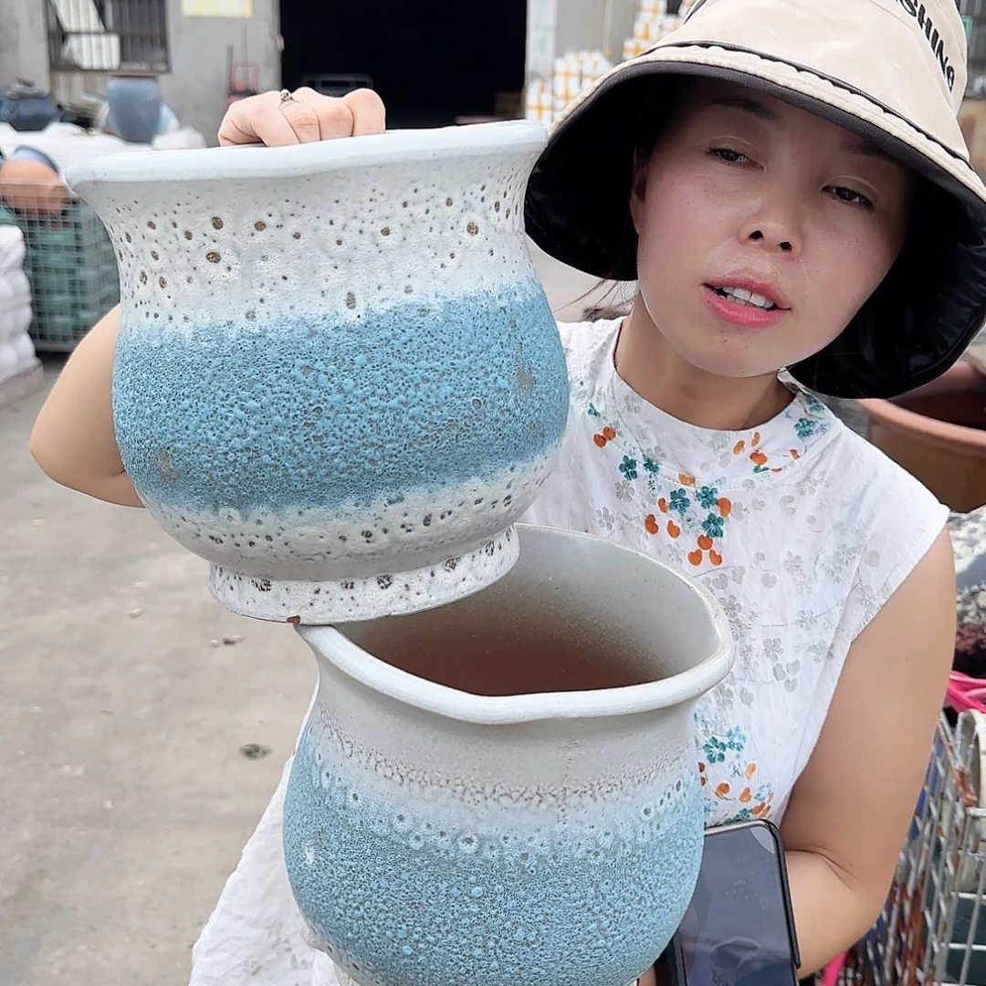 紫砂花盆王嫂花盆0928-108高20口20