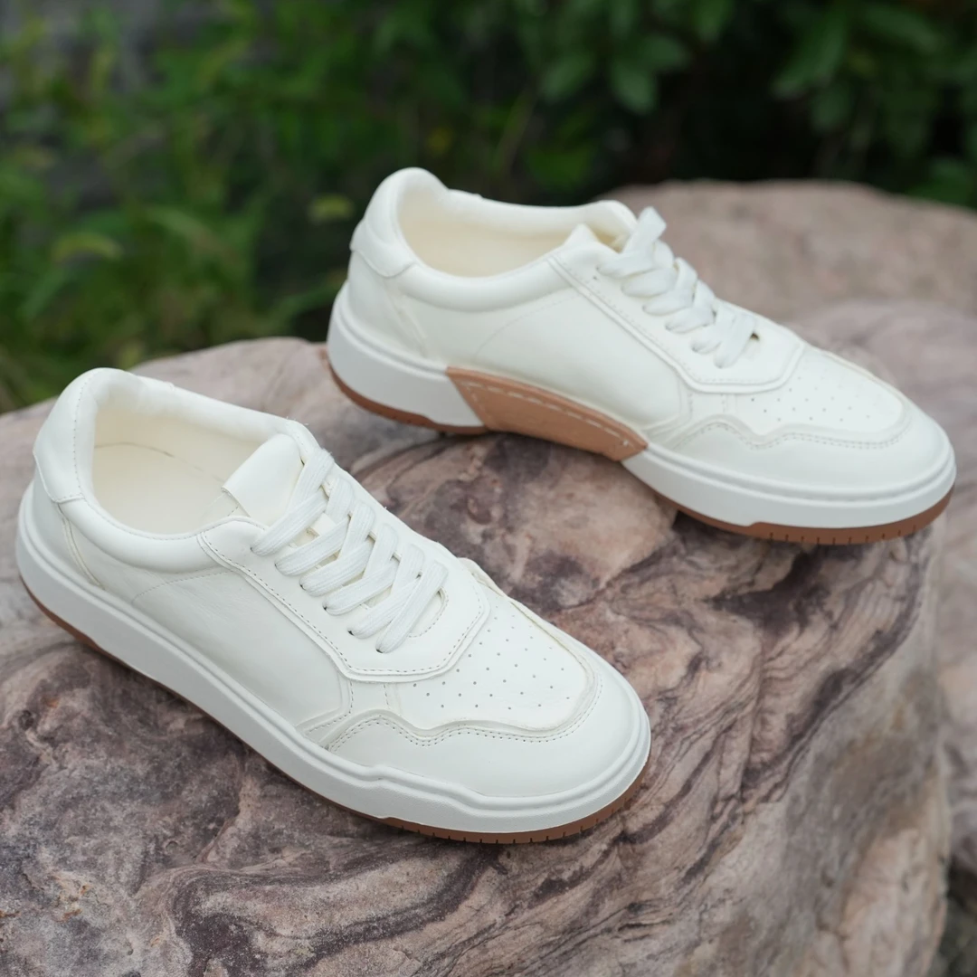 Sigatoo水洗牛皮男士小白鞋德训鞋 极简运动休闲鞋 广州男鞋潮鞋