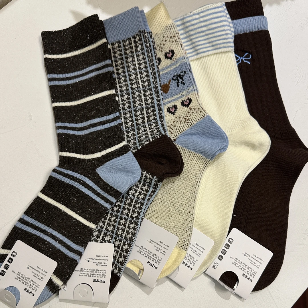 「韩国东大门袜子合集」 秋冬款吸汗透气居家中筒羊毛棉袜