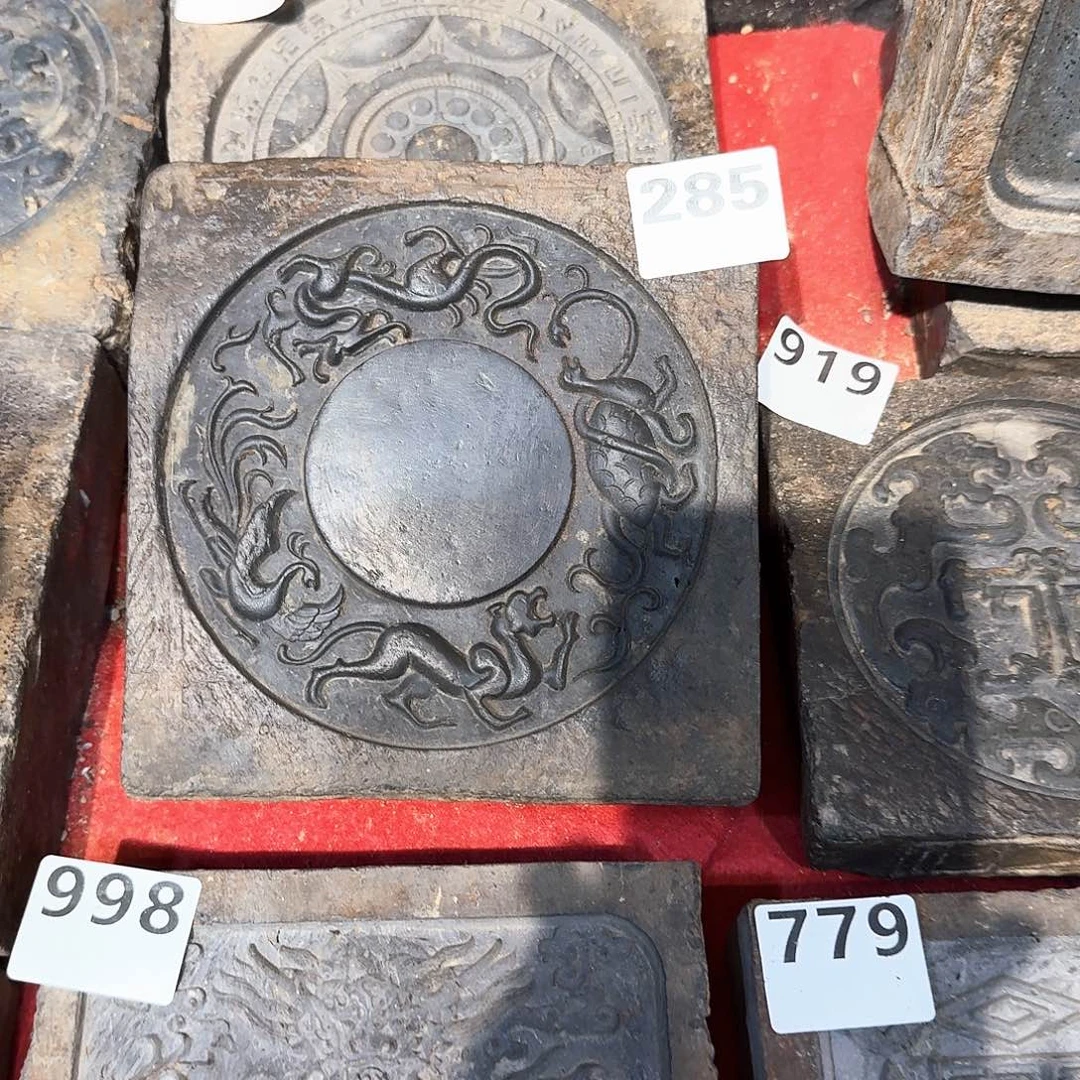老砖后刻茶台,砚台,画像砖