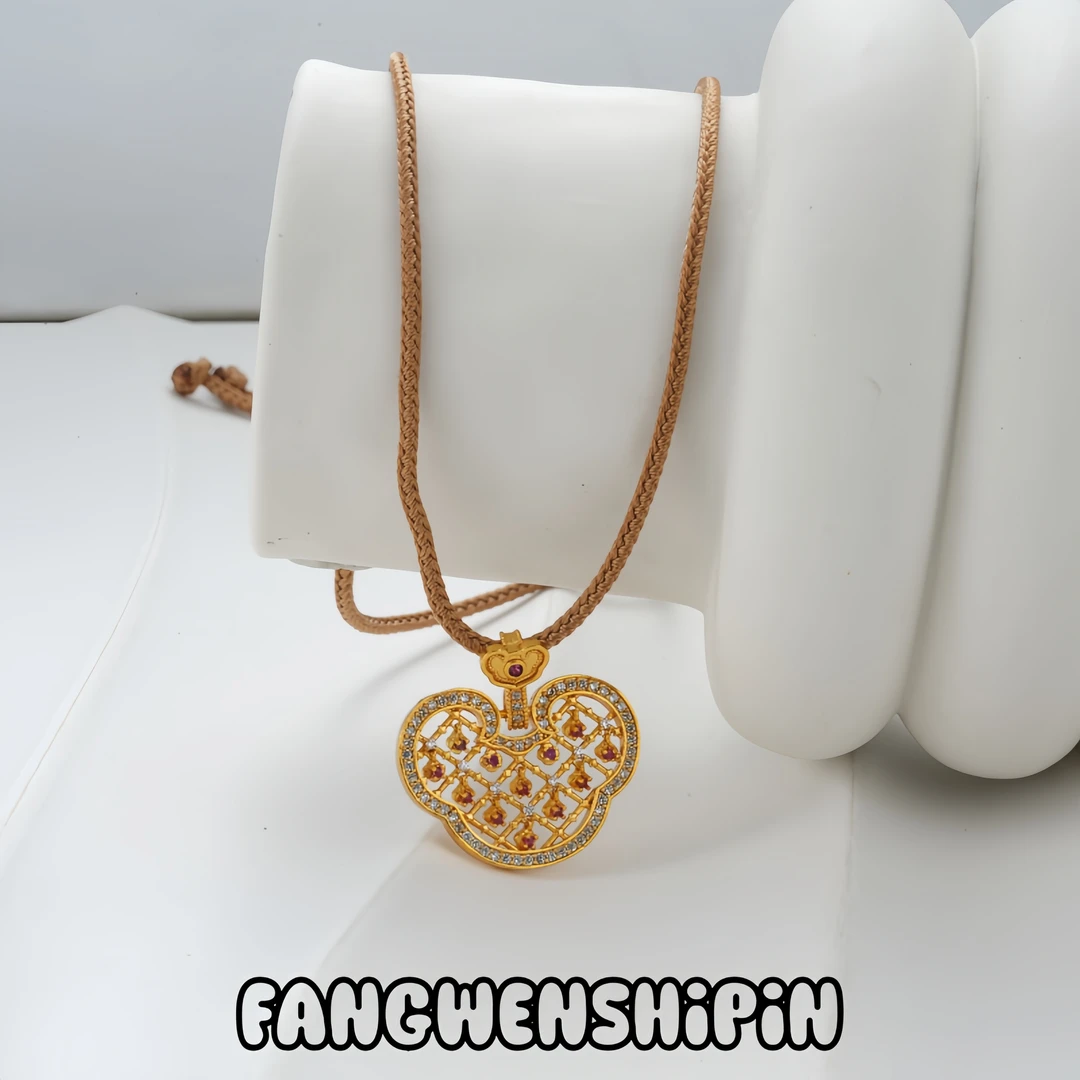 铜合金棉绳项链 【镀K金】项链5010 抽拉调节