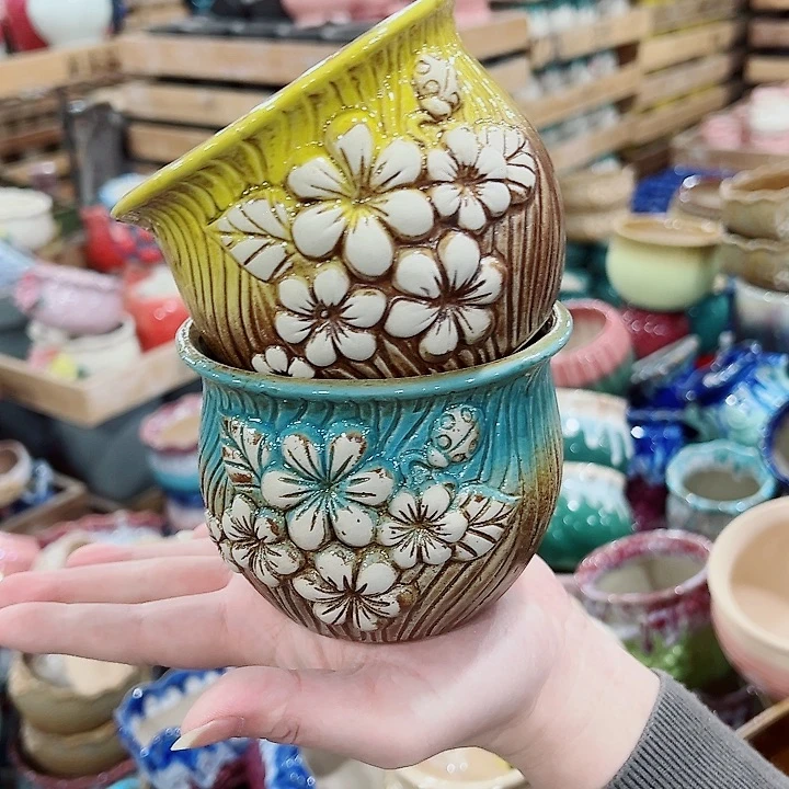 有孔，凑单福利满10元发货陶瓷多肉花盆！