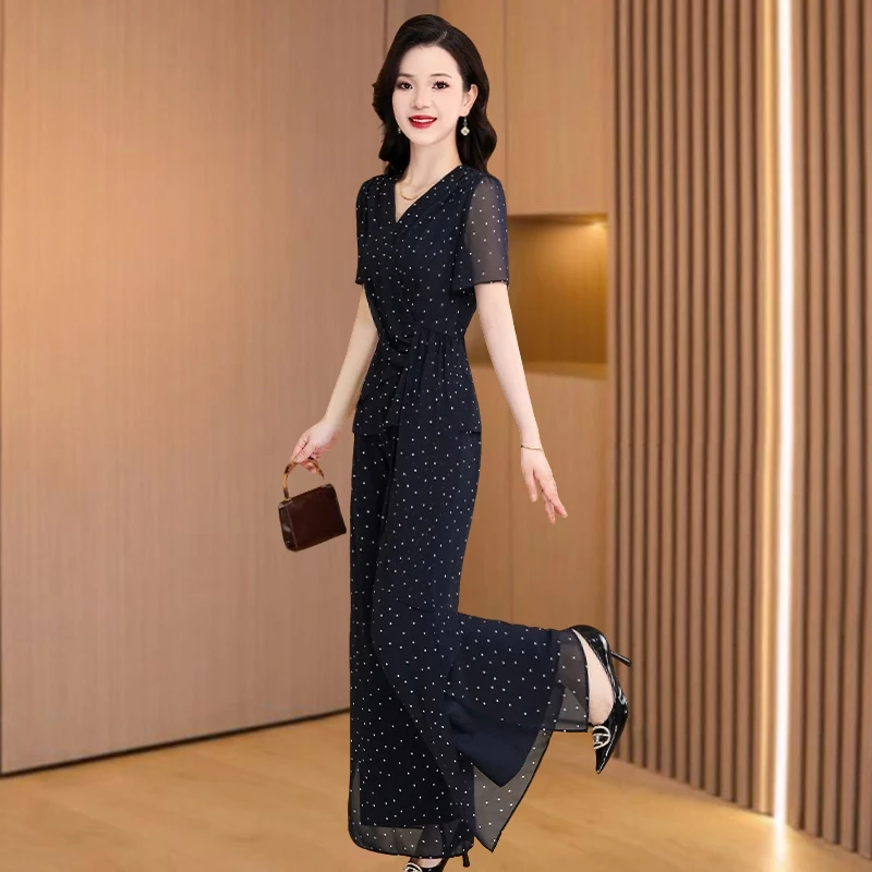 冰丝职业套装女士夏2025新款爆款杭州高端品牌4050减龄穿搭一整套