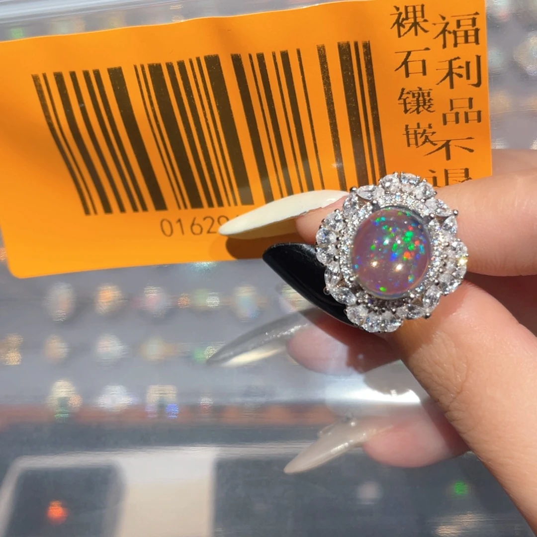 小***包欧泊银S925镶嵌欧泊戒指