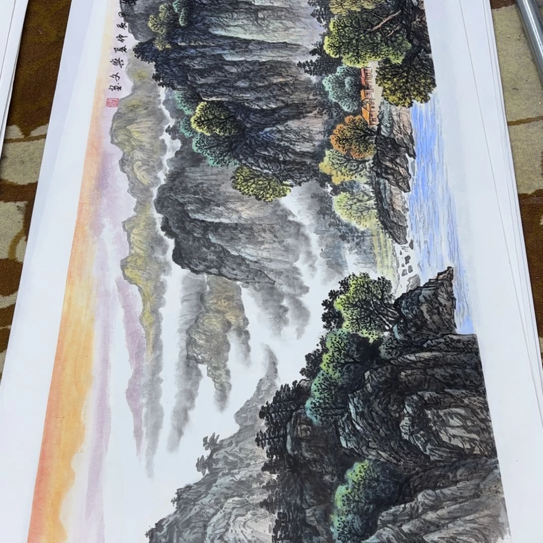 绿***山国画国画夏兴文老师作品刘