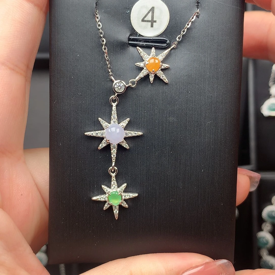 翡翠银S925镶嵌耳饰