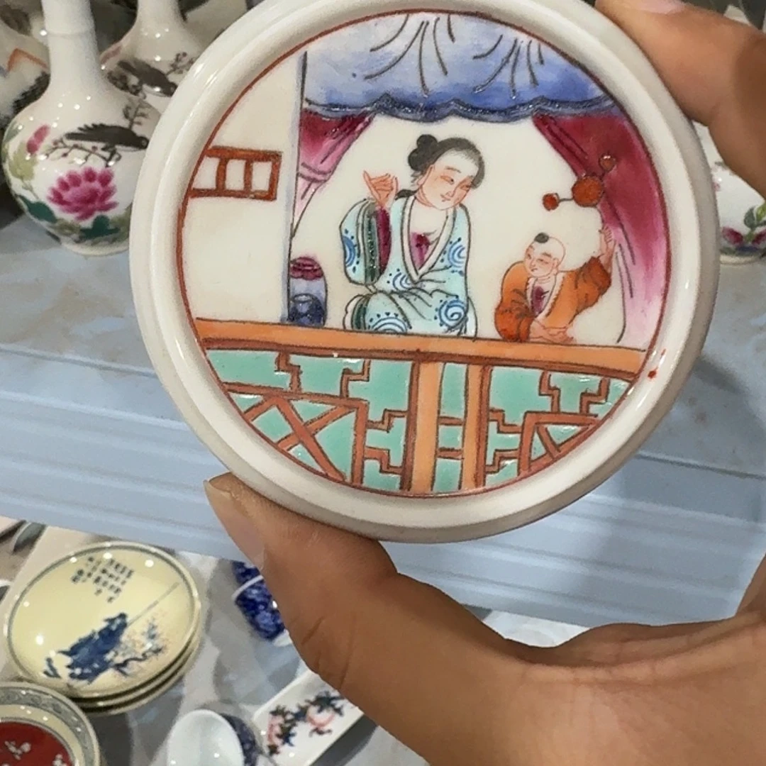 瓷片摆件手绘瓷器处理