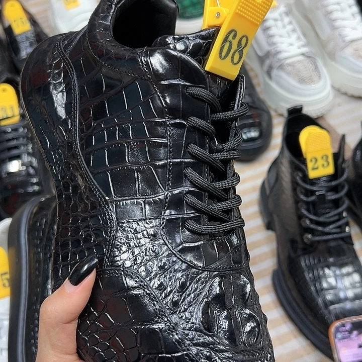 鳄鱼皮（革）头骨鳄鱼皮鞋42码
