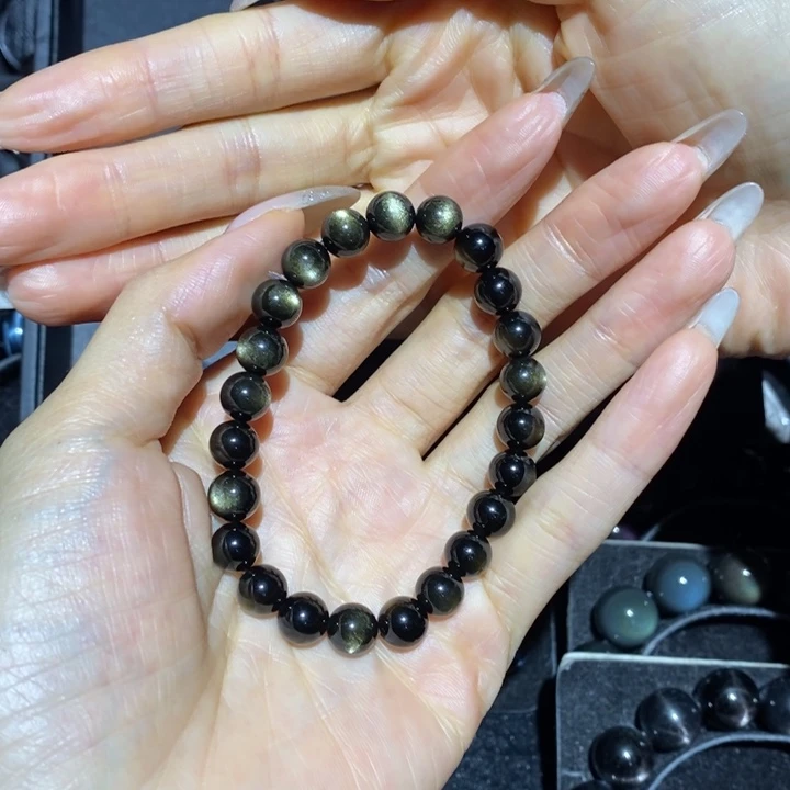 黑曜岩手链未镶嵌呦**鸣